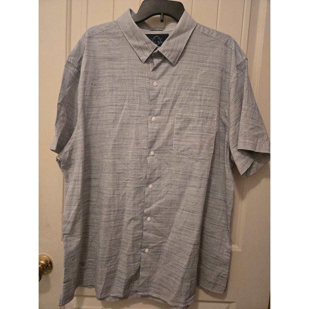 Even Tide Coastal Resort Shirt XXL Gray Textured Slub Button Down